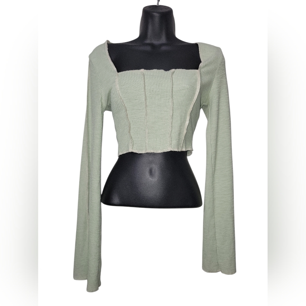 Lane 201 Women's Sage Green Long Sleeve Top Size M